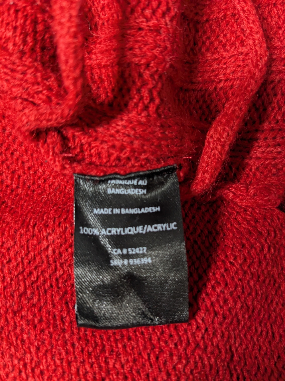 Off-Shoulder Lace-Up Knit Sweater in Red - Picture 13 of 15